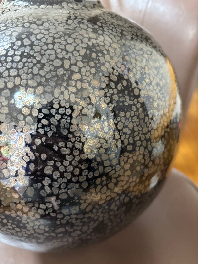 久田重義　油滴天目壺　常滑焼　轍窯　共木箱　栞　花瓶