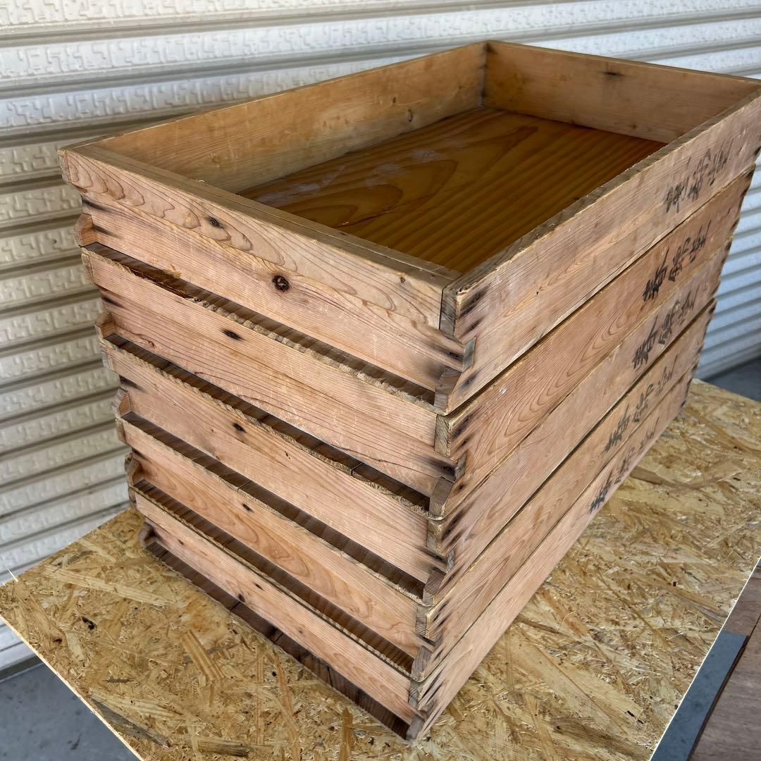 木箱/もち箱/ばんじゅう/アンティーク/古道具/昭和レトロ/ 5箱セット 蓋付き