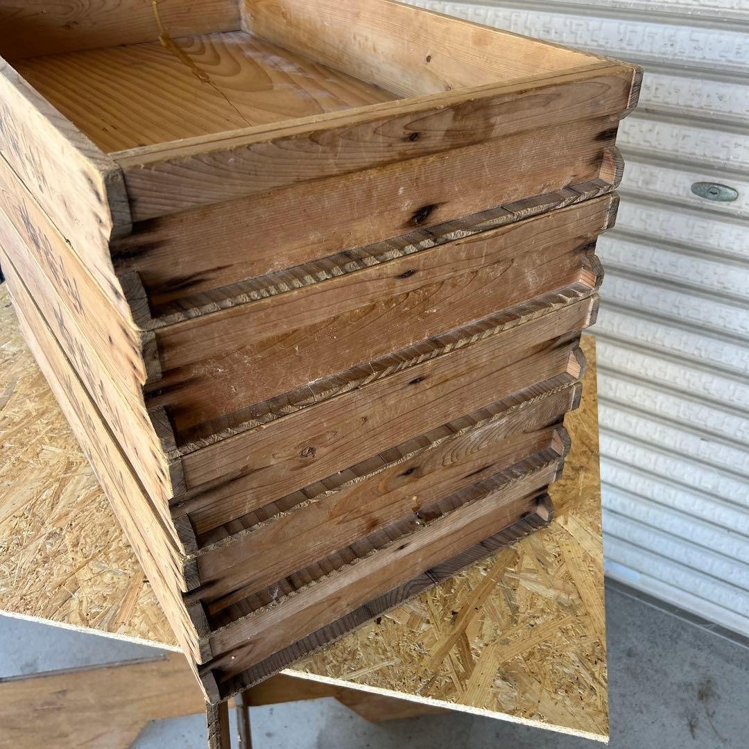 木箱/もち箱/ばんじゅう/アンティーク/古道具/昭和レトロ/ 5箱セット 蓋付き