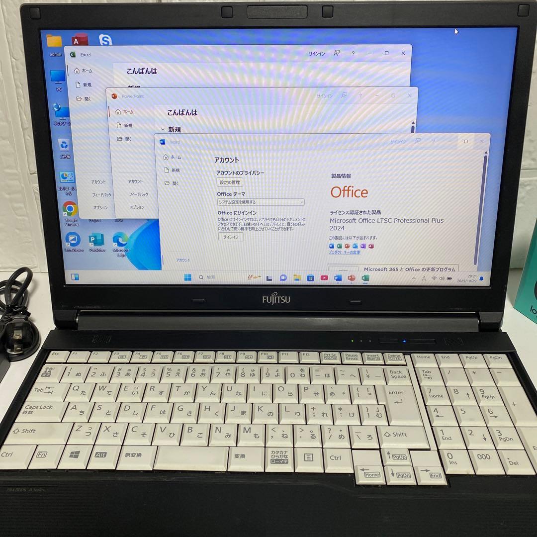 Windows11 オフィス2024年SSD 512GB メモリ16GB 富士通