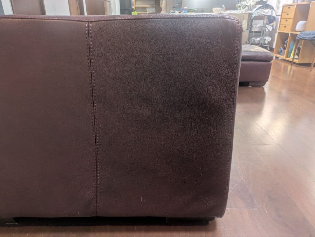 アクタスfive by five L字型本革ソファ クッション2個付き