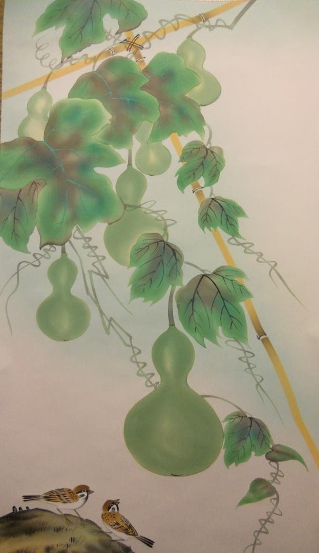 掛け軸 邦夫 開運六瓢 絹本 希少 軸装 茶道具 掛軸 美品 です。