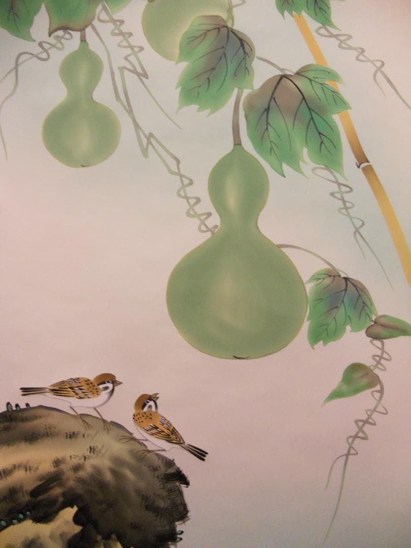 掛け軸 邦夫 開運六瓢 絹本 希少 軸装 茶道具 掛軸 美品 です。