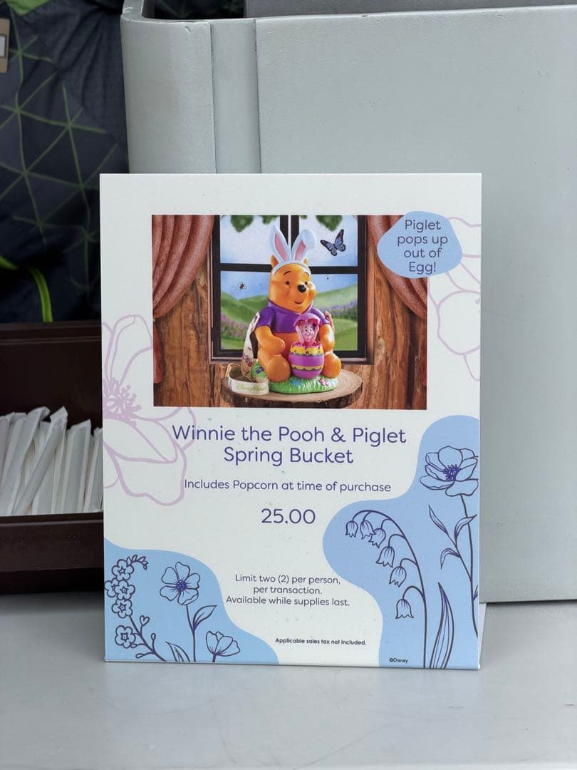 ディズニーワールド　EPCOT ポップコーンバケット　プーさん　イースター限定