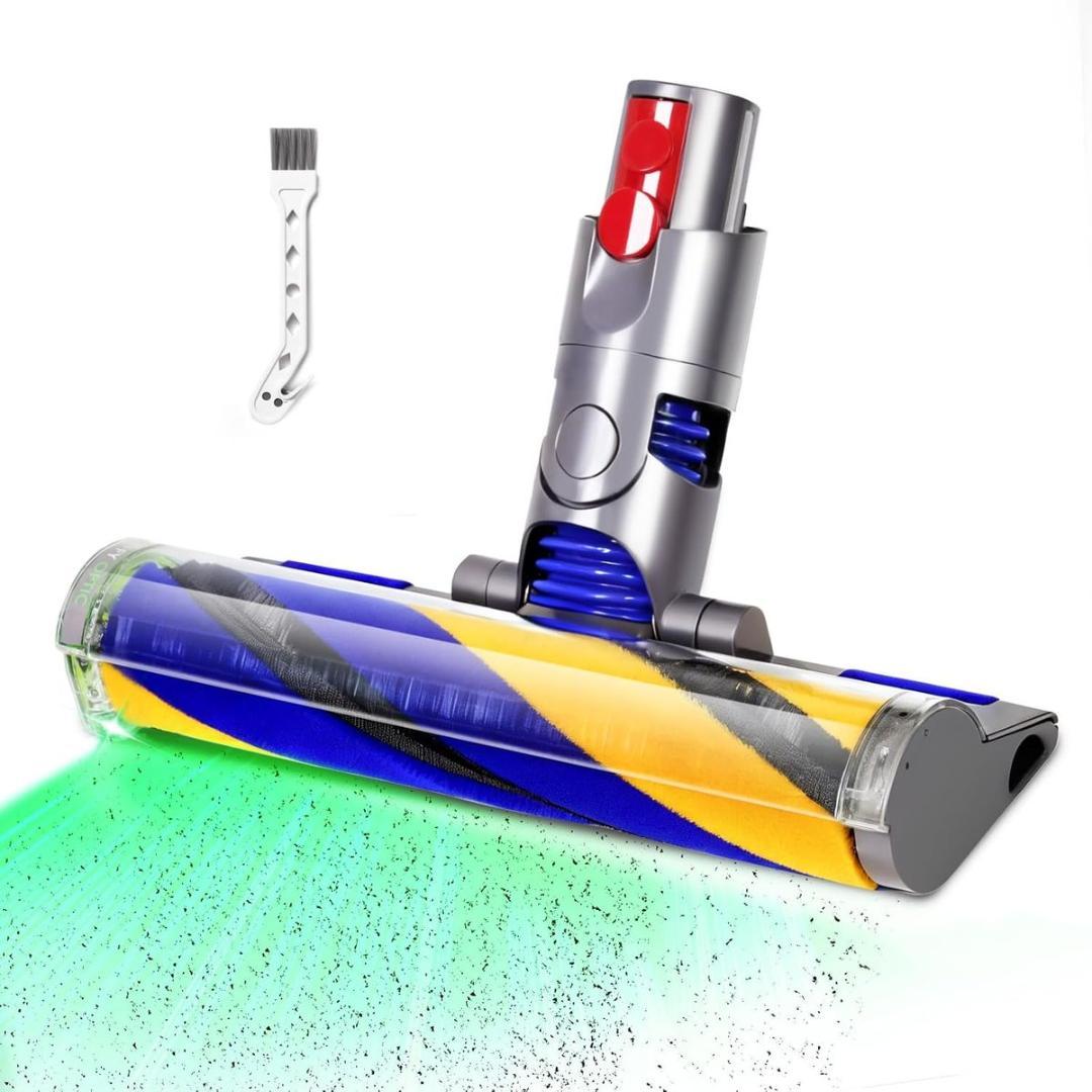 【新品】ダイソン V12 専用 交換ヘッド 緑色ライト付 ソフトローラー