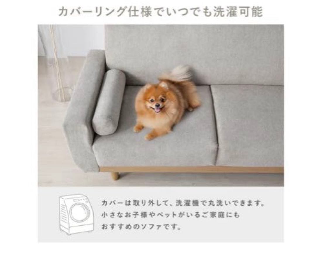 Rasik 2人掛けソファ グレージュ