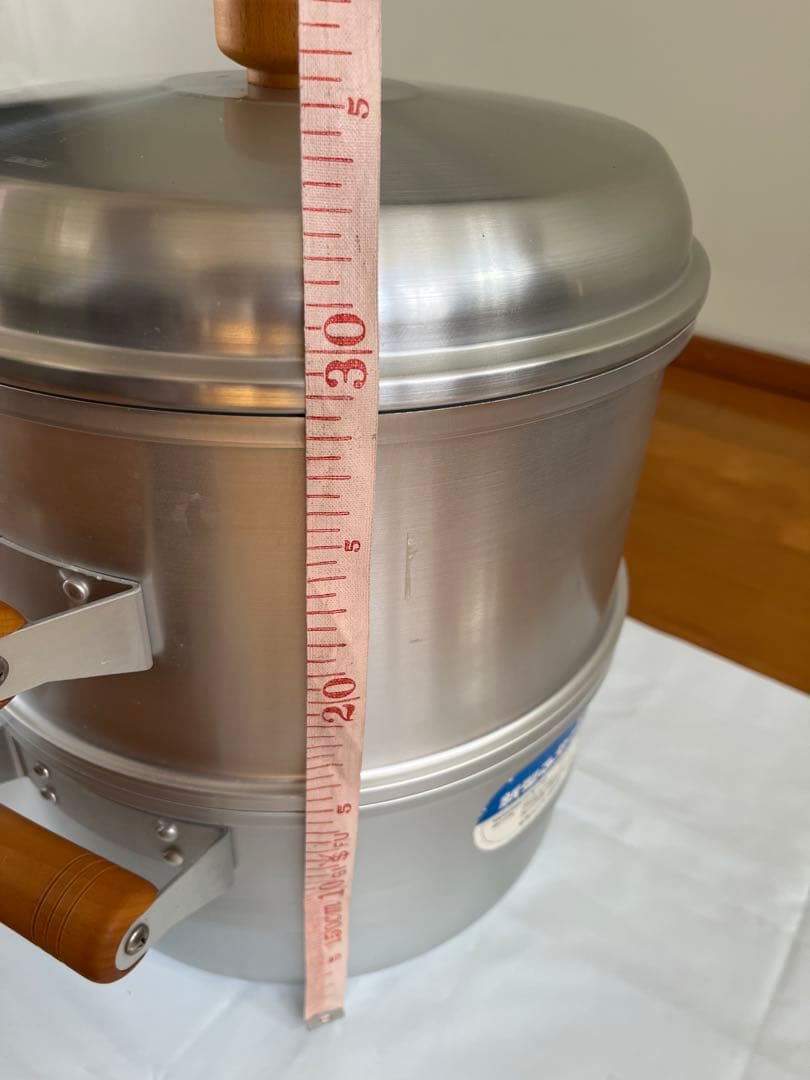 アルミ蒸し器 シルバー 木製ハンドル