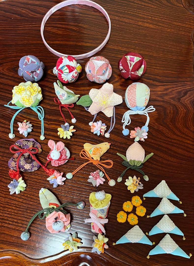 【ハンドメイド】さげもん飾りパーツ　材料３５点まとめて　雛祭り