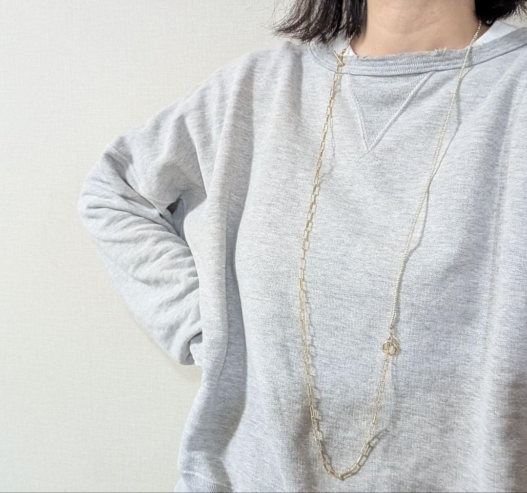 gold✕silverbeadsネックレス