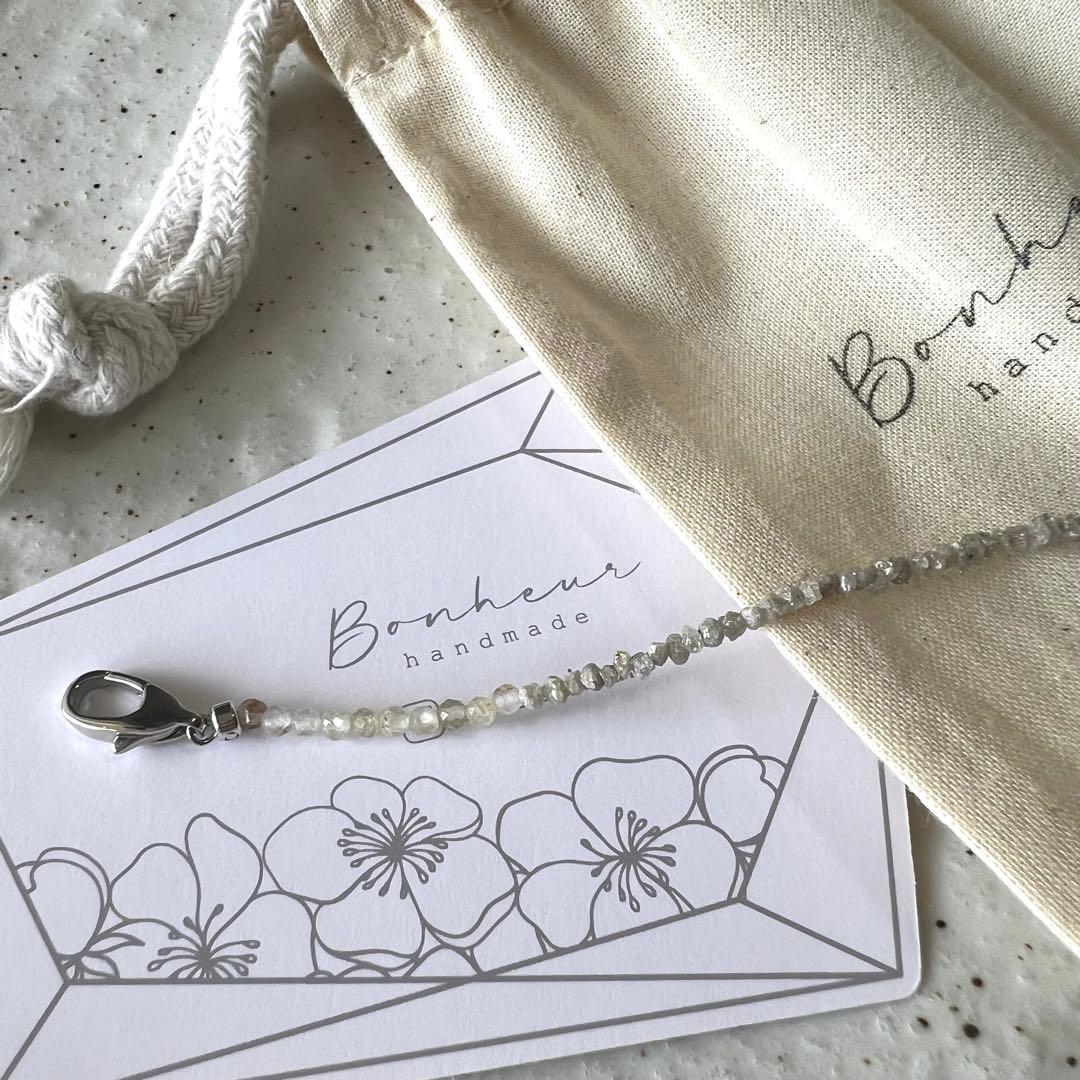 【ブレスレット】天然石✨イエロールチルとダイヤモンド原石（ホワイト）