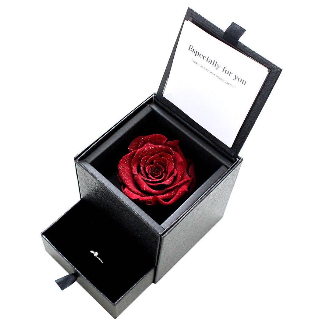 6本爪リング プリザーブドフラワー ダイヤモンドローズ ボックス