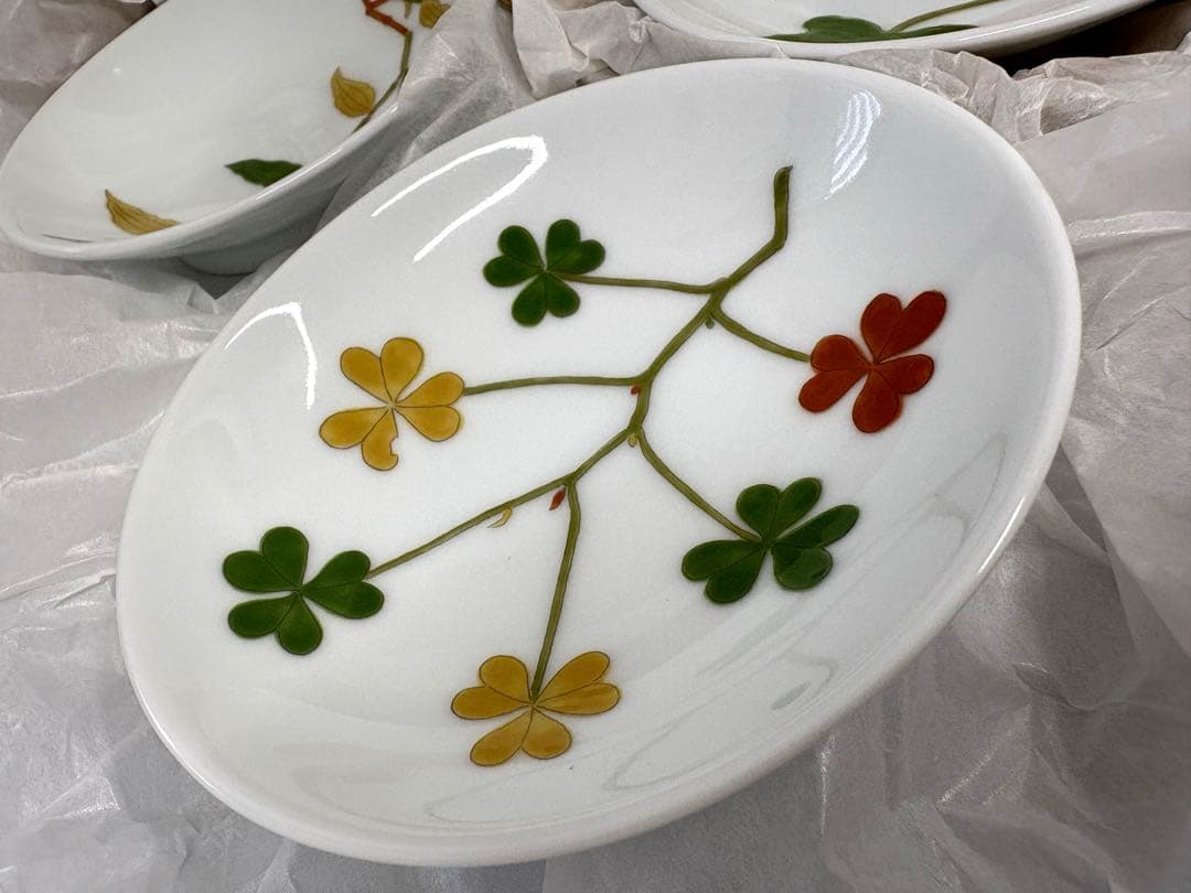 深川製磁　採み草　小皿揃5枚セット 有田焼　宮内庁御用達　廃盤品　新品