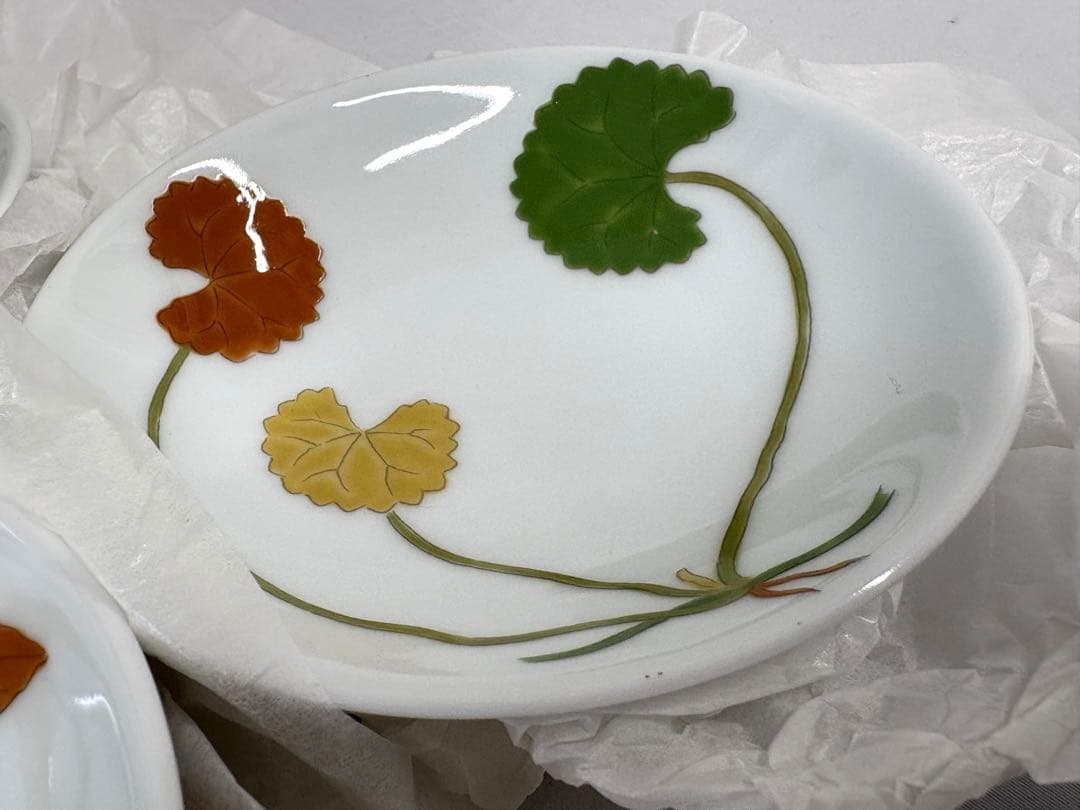 深川製磁　採み草　小皿揃5枚セット 有田焼　宮内庁御用達　廃盤品　新品