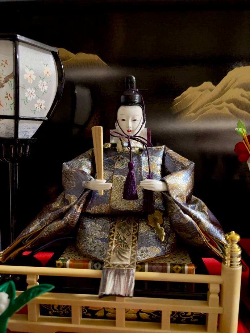 雛人形セット 男雛 女雛 ガラスケース入り