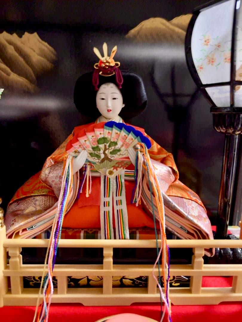 雛人形セット 男雛 女雛 ガラスケース入り