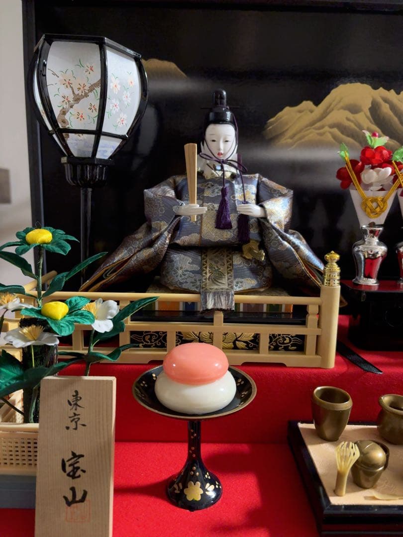 雛人形セット 男雛 女雛 ガラスケース入り