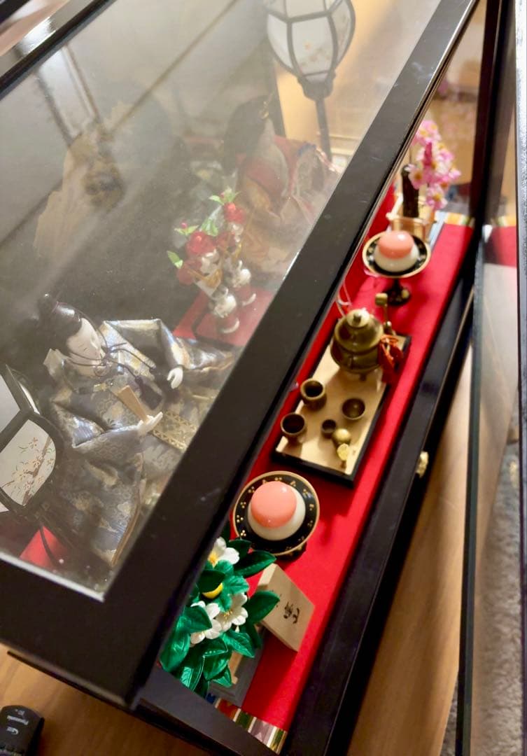 雛人形セット 男雛 女雛 ガラスケース入り