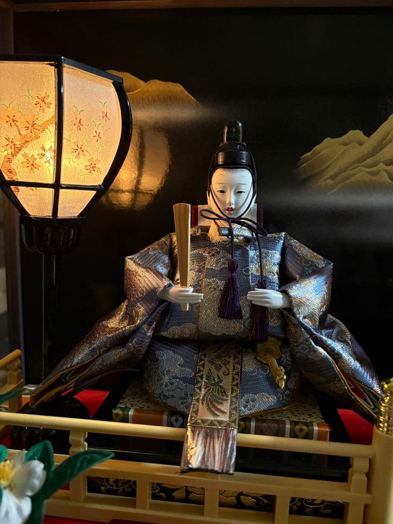 雛人形セット 男雛 女雛 ガラスケース入り