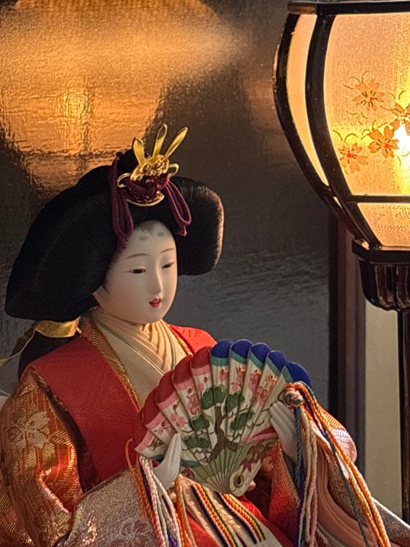 雛人形セット 男雛 女雛 ガラスケース入り