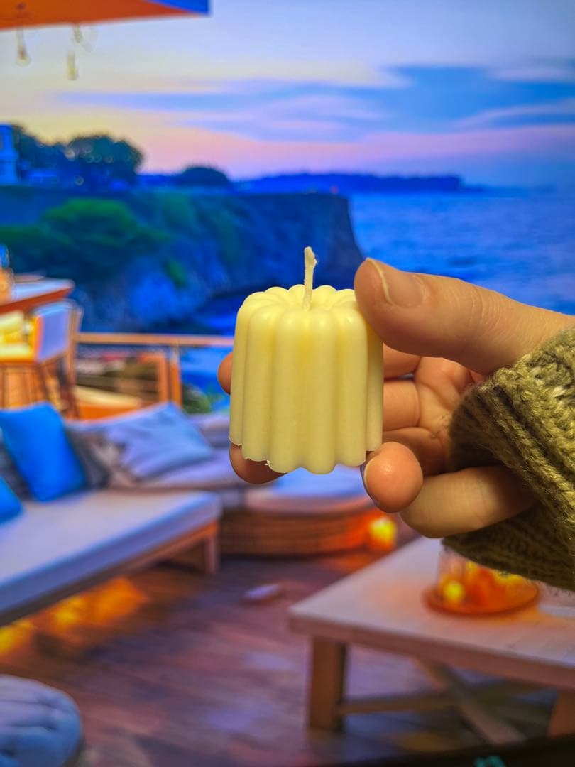 (売り切れのため展示のみ)蜜蝋＆ソイワックスミニカヌレキャンドル3個セット