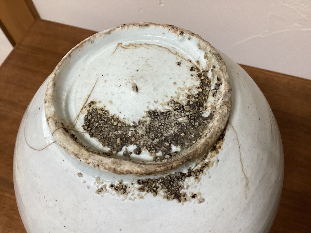 難あり　白磁　粉引　壺　水漏れします　観賞用　李朝？