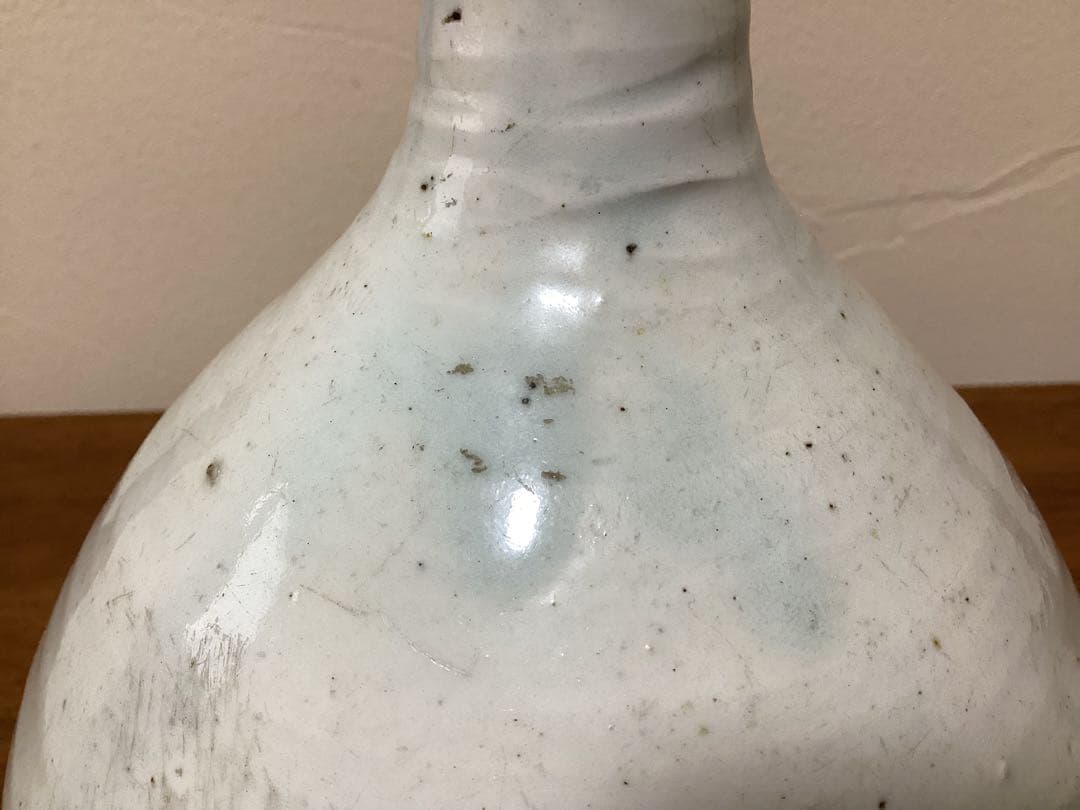 難あり　白磁　粉引　壺　水漏れします　観賞用　李朝？