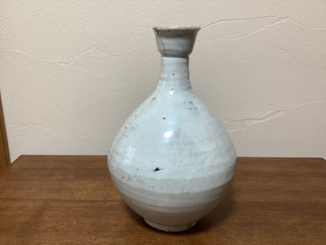 難あり　白磁　粉引　壺　水漏れします　観賞用　李朝？