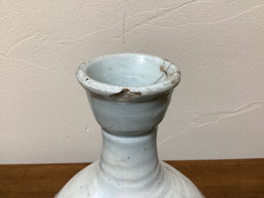 難あり　白磁　粉引　壺　水漏れします　観賞用　李朝？