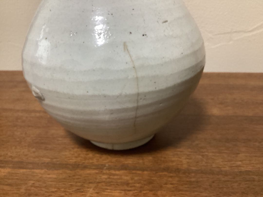 難あり　白磁　粉引　壺　水漏れします　観賞用　李朝？