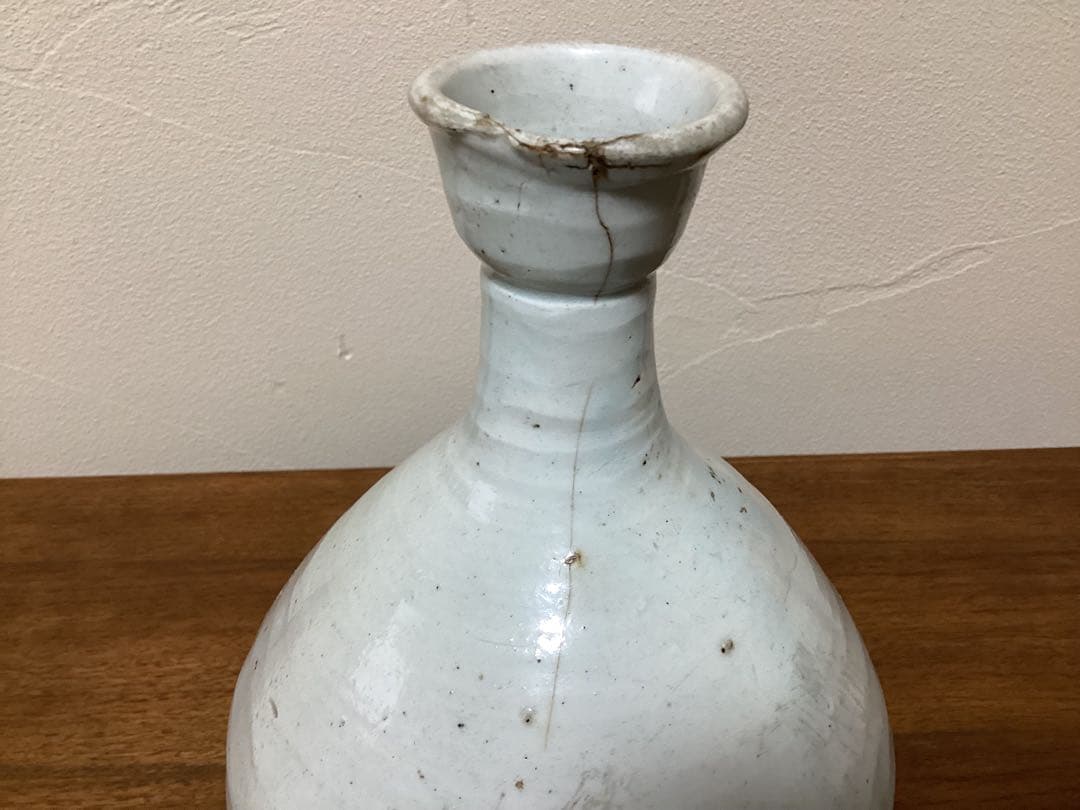 難あり　白磁　粉引　壺　水漏れします　観賞用　李朝？