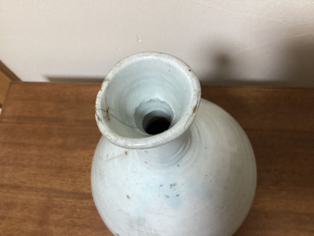 難あり　白磁　粉引　壺　水漏れします　観賞用　李朝？