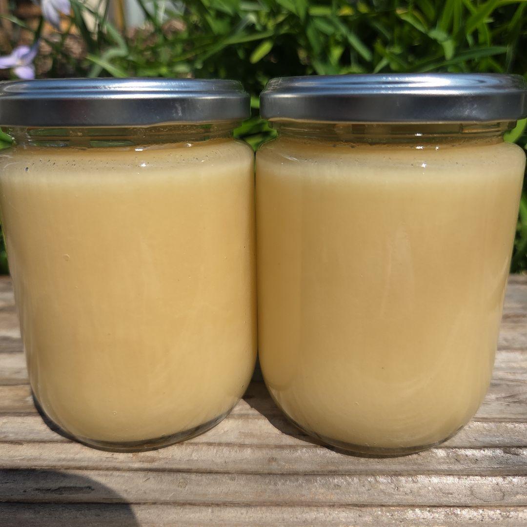 日本蜜蜂の純粋天然生百花蜜300g　　　白いクリーム状結晶ハチミツ2本セット