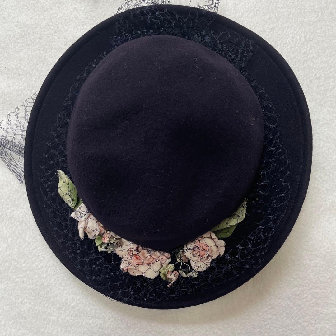 レトロ vintage ベルベット花柄ベールハット フェアリーグランジ 昭和