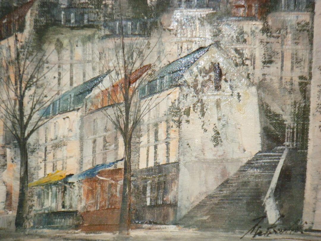 【真作】絵画　松下泰三　油彩3号　パリ1980　中尾不二夫に師事　逸品　T20