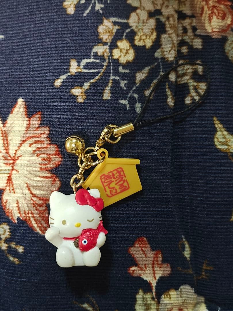 七福きてぃねこ ストラップ 根付け ハローキティ