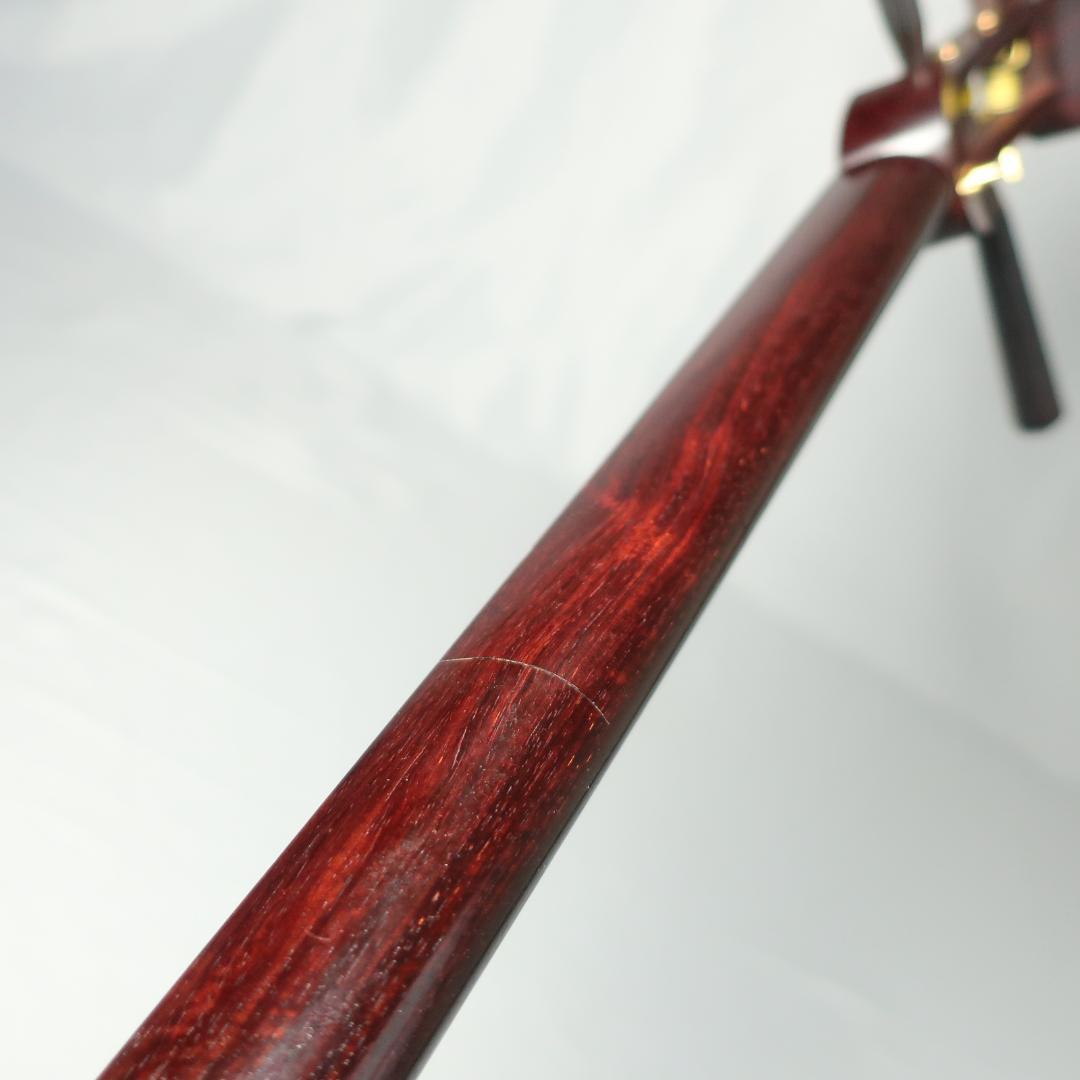 中棹 三味線 トチ 紅木 東触り 撥 ハードケース付 民謡 地唄