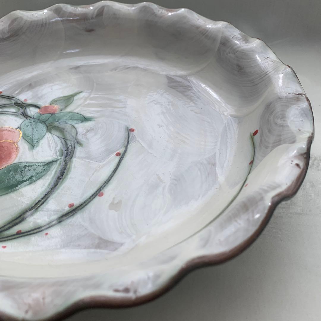 ◉本日限定◉京焼　清水焼　土渕陶あん　陶葊　ツバキ　椿皿　深皿　２つ