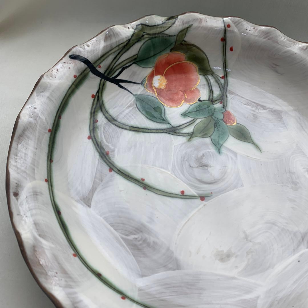 ◉本日限定◉京焼　清水焼　土渕陶あん　陶葊　ツバキ　椿皿　深皿　２つ