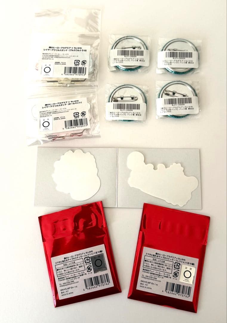 僕のヒーローアカデミア ちいかわ コラボ アクスタ 缶バッジ ステッカーセット