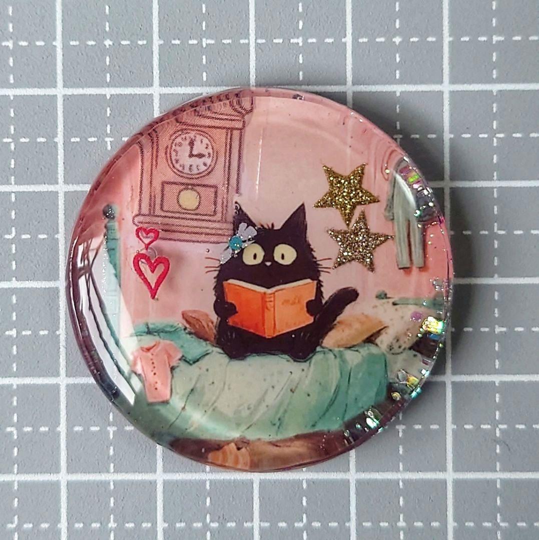 レジン　猫　ヘアゴム　ブローチ　ポニーフック　No.568