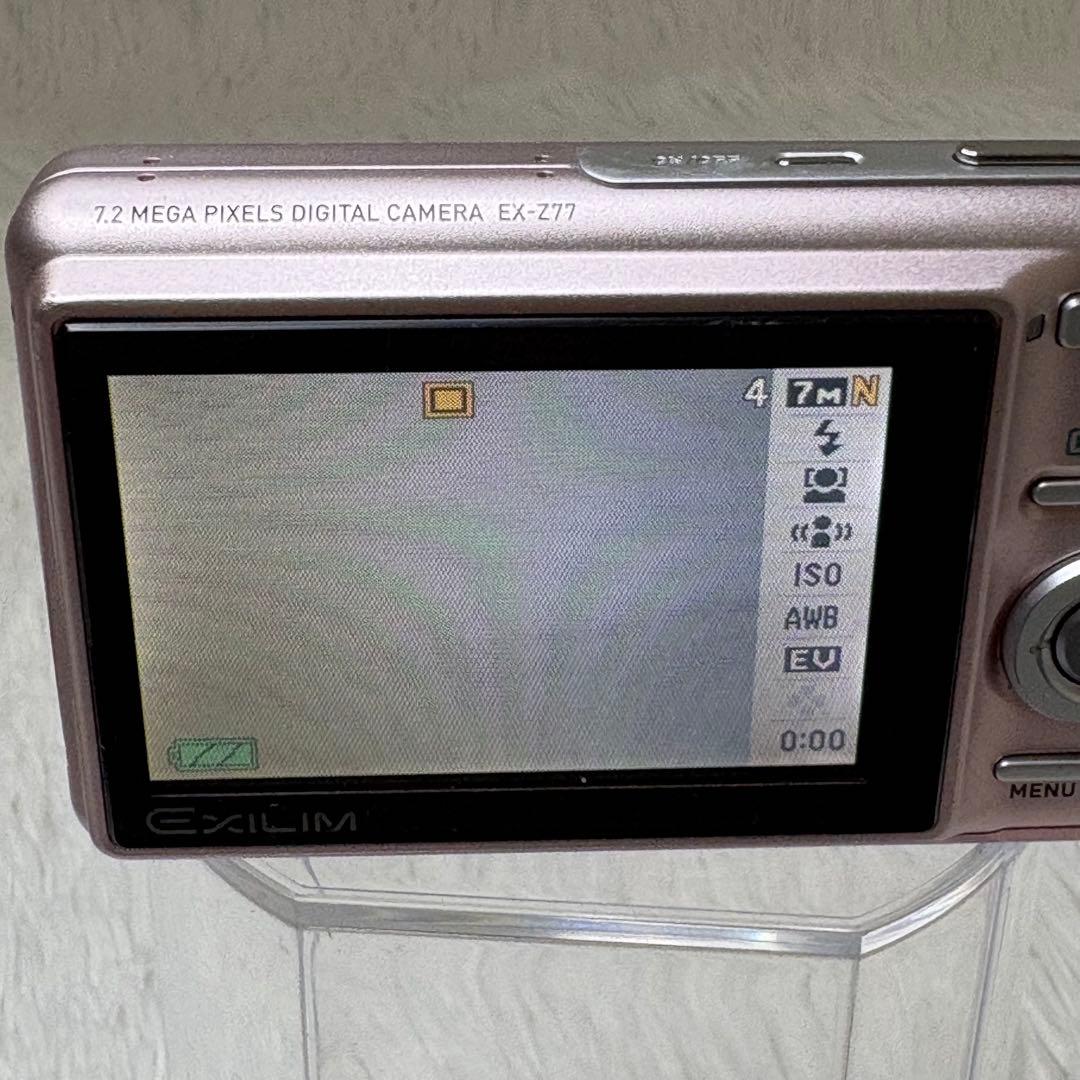 CASIO エクシリム　EX-Z77 バッテリー　ピンク　コンデジ　動作品