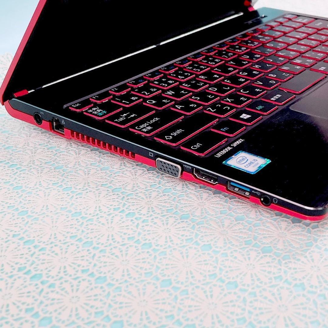 迷ったらコレ‼️タッチパネル✨️小型軽量！赤ノートパソコン快適SSD✨️カメラ付き薄型