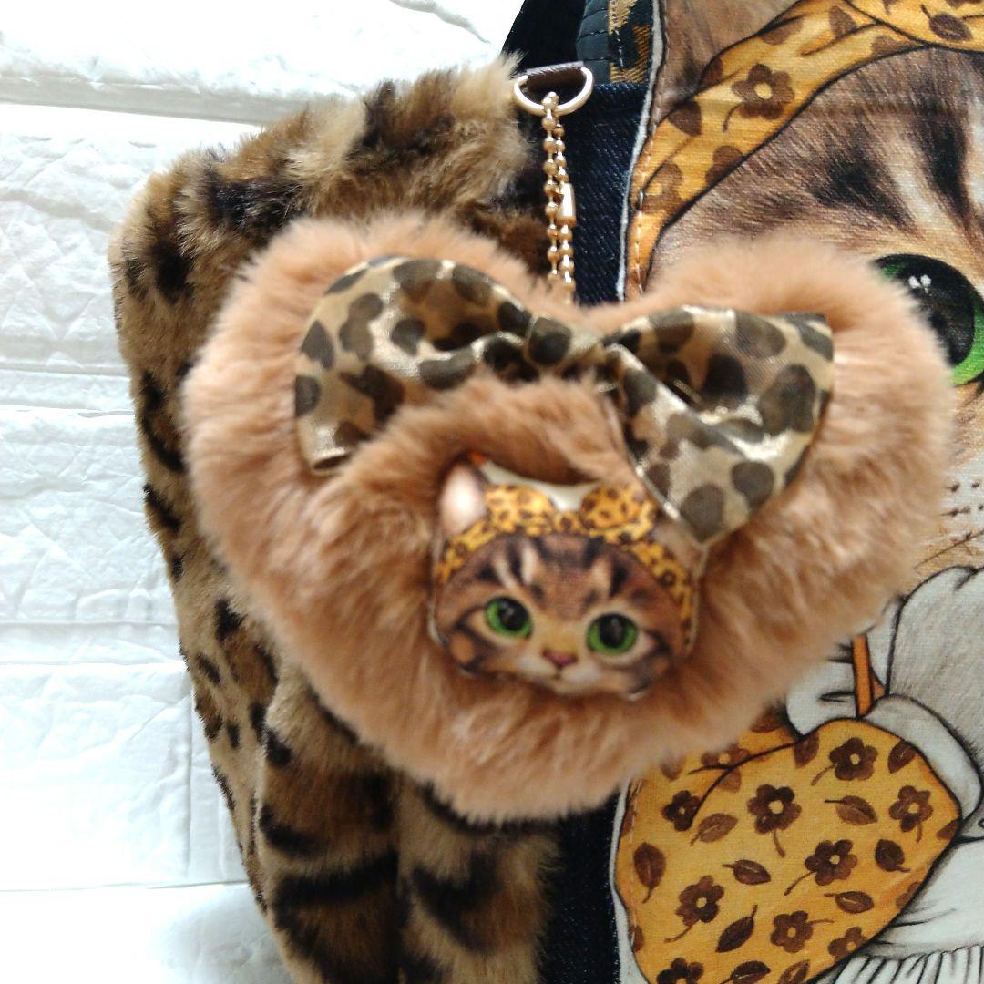 喜*ん様 コヤンイサムチョン☆ころりんトートバッグ　デニム＆ヒョウ柄ボア　ビッグ