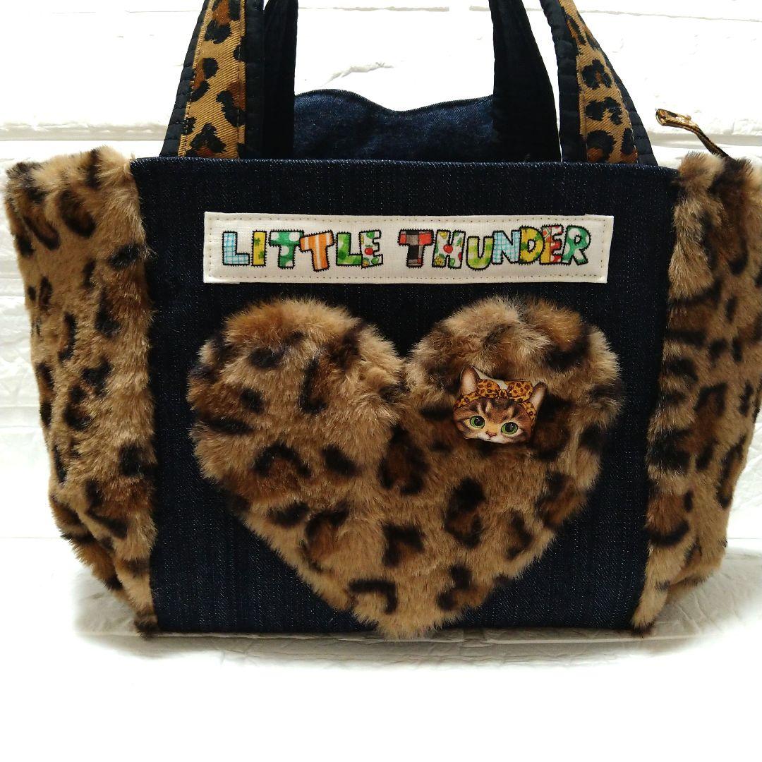 喜*ん様 コヤンイサムチョン☆ころりんトートバッグ　デニム＆ヒョウ柄ボア　ビッグ