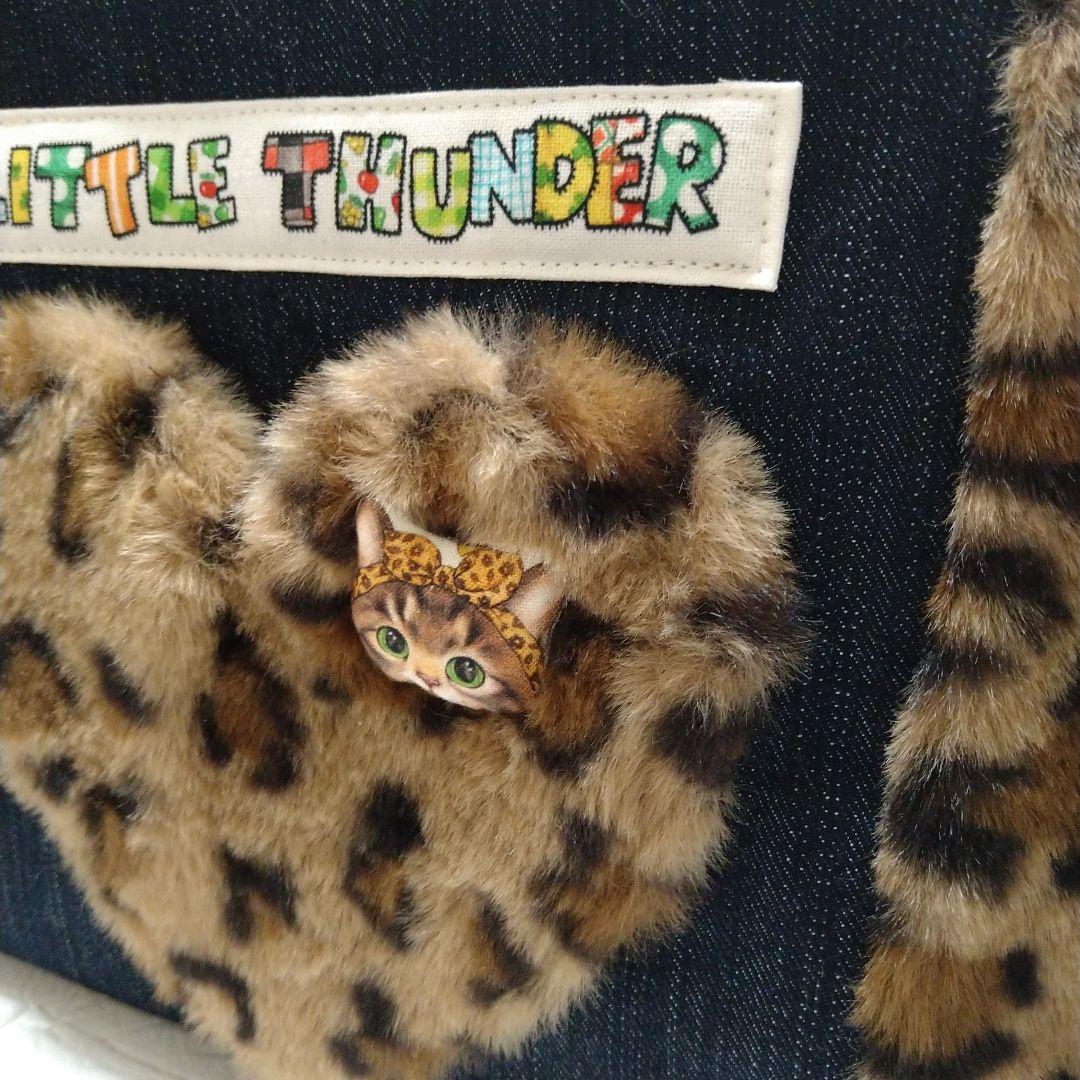 喜*ん様 コヤンイサムチョン☆ころりんトートバッグ　デニム＆ヒョウ柄ボア　ビッグ