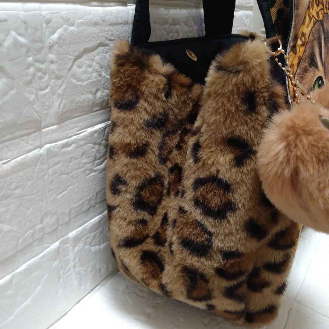 喜*ん様 コヤンイサムチョン☆ころりんトートバッグ　デニム＆ヒョウ柄ボア　ビッグ