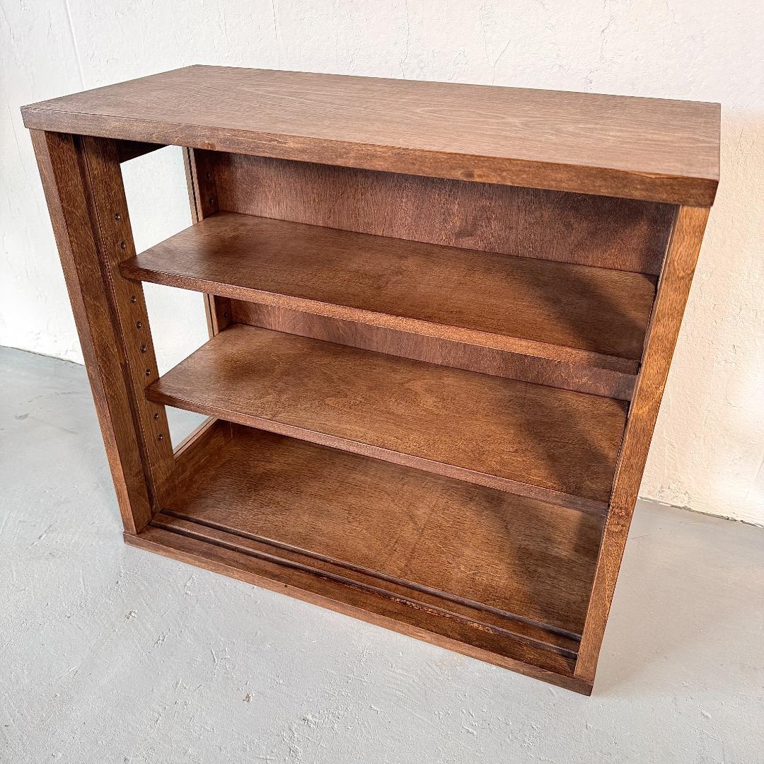 キャビネット　天然木　樺材　オイル仕上げ　ガラス　レトロ　水屋箪笥