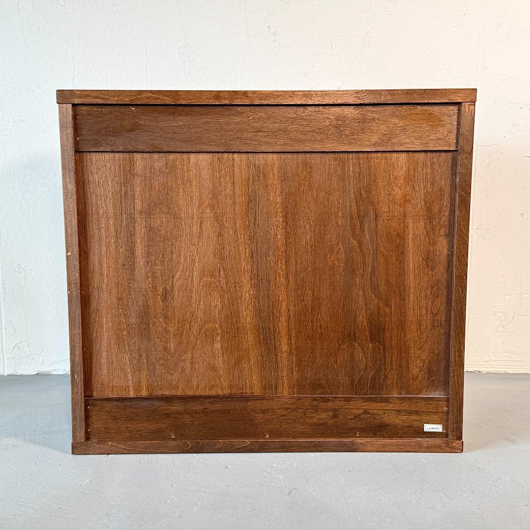 キャビネット　天然木　樺材　オイル仕上げ　ガラス　レトロ　水屋箪笥