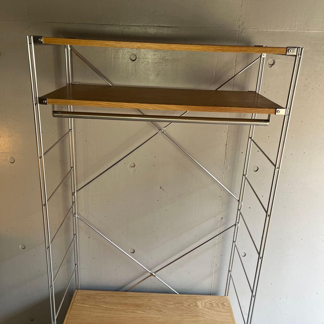 美品★無印 ステンレスユニットシェルフ・オーク材・ワードローブセット