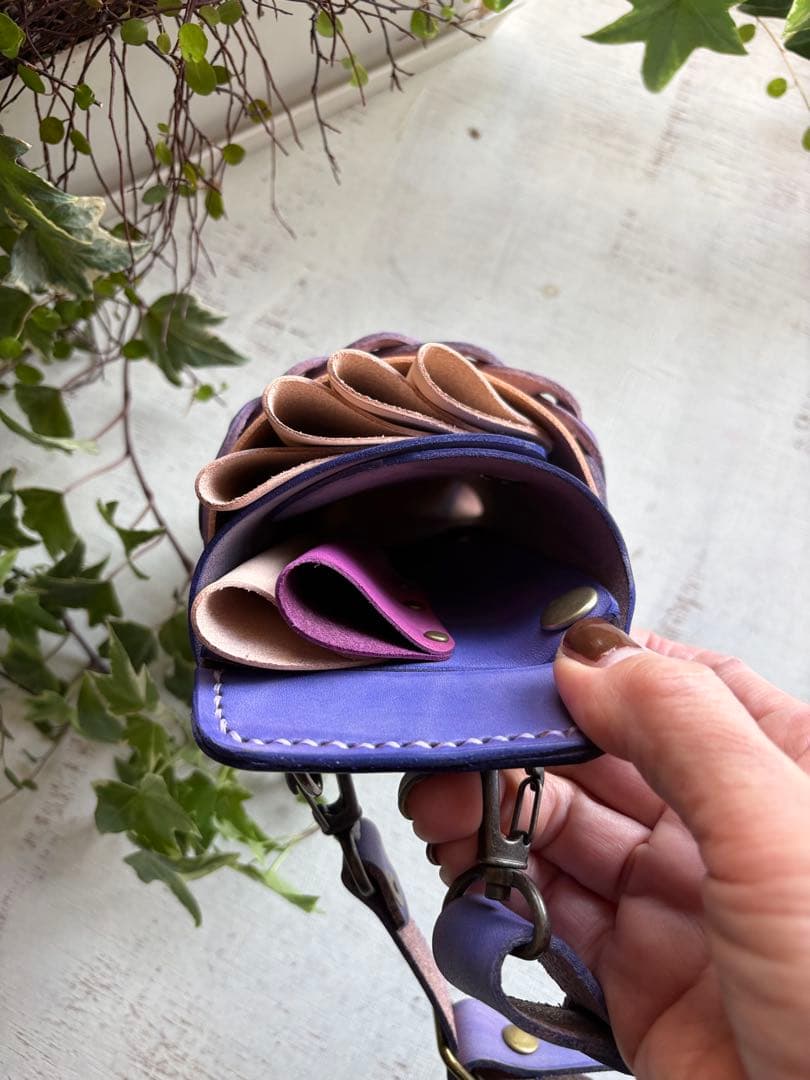 手染めパープルマーブルのシザーケース